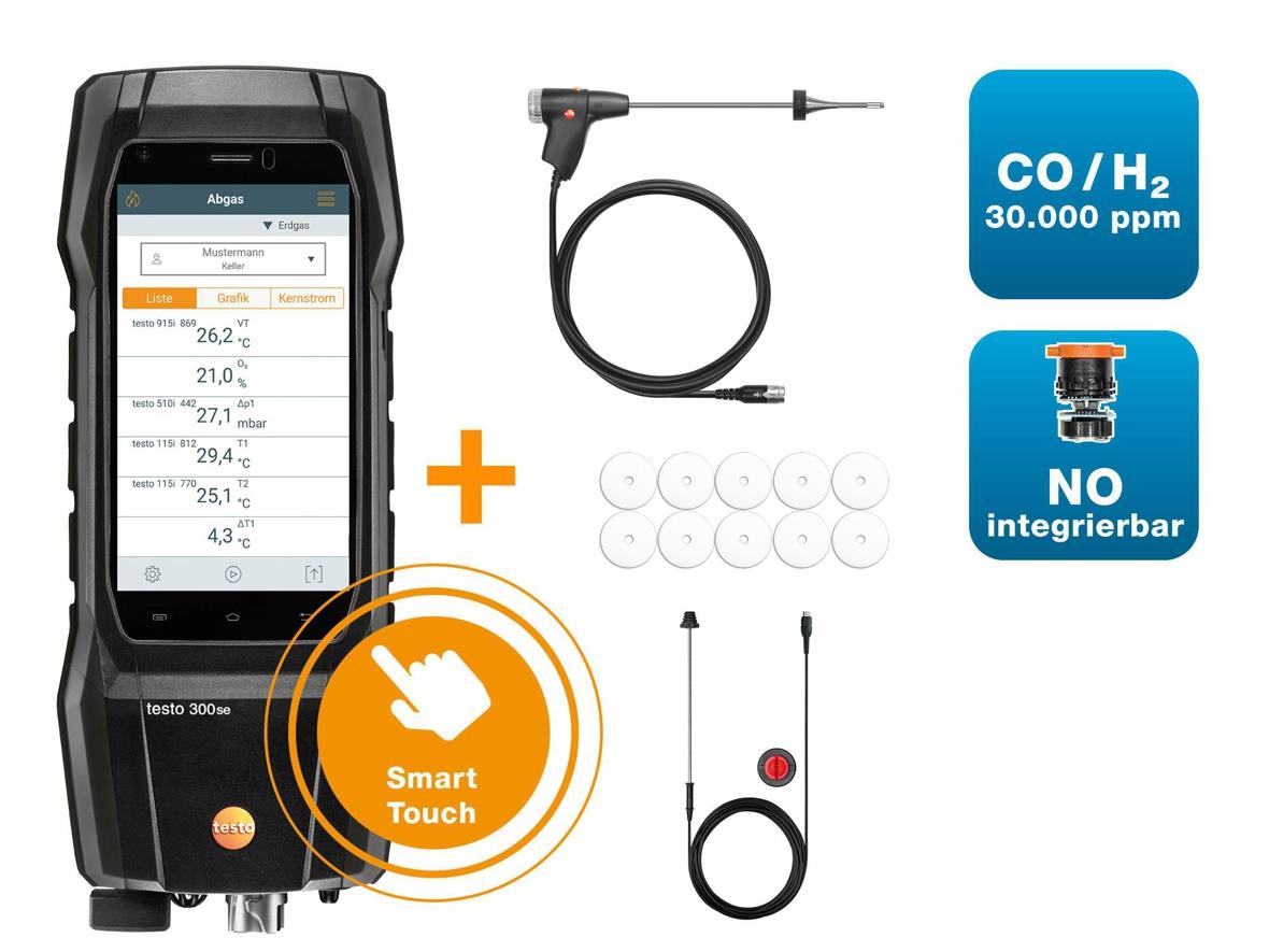 testo 300 SE Flue Gas Analyzer Longlife Set with BT® Connector Special Price